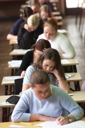 HSC students sitting an exam.