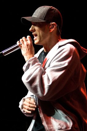 Eminem performs.