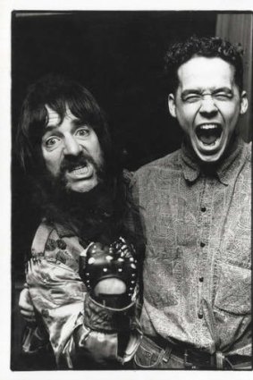 Adam Fulton with Harry Shearer as Derek Smalls from Spinal Tap.