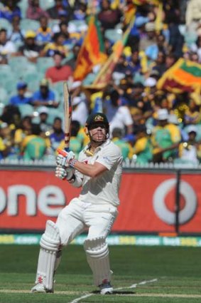 Surprise leader? David Warner during the second Test against Sri Lanka.