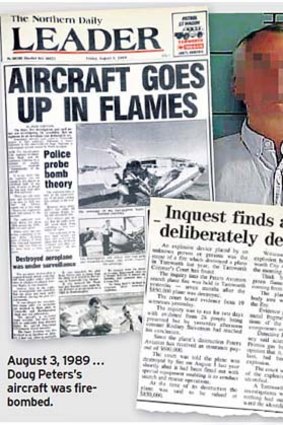 Extraordinary coincidence ... an explosive device destroyed a plane belonging to Peters's family in 1989.