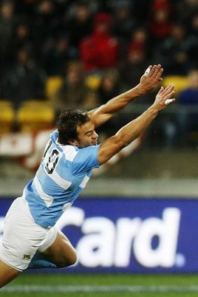 Argentina's first-rate five-eighth Juan Martin Hernandez in action.