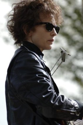 Cate Blanchett as Bob Dylan in <i>I'm Not There</i>.