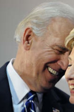 US vice president Joe Biden and Hillary Clinton in 2008.