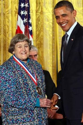 US President Barack Obama awards the National Medal of Technology to Yvonne Brill in Washington in October 2011.