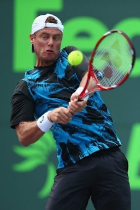 Lleyton Hewitt hits his 600th victory.