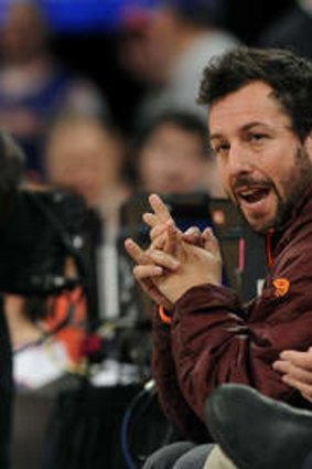 Actor Adam Sandler attends the NBA game between the Boston Celtics and the New York Knicks on Sunday in New York.