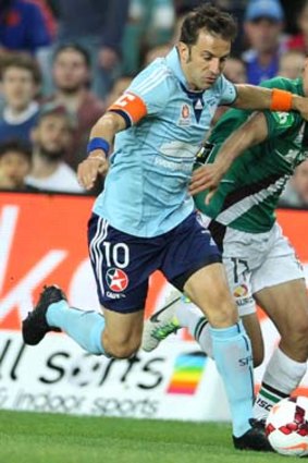 Alessandro Del Piero during Friday's game against the Newcastle Jets.