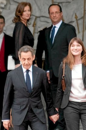 Carla Bruni (front), has advised her successor, Valerie Trierweiler (rear), to marry French president Francois Hollande.