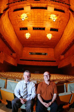 Acoustician Andrew Nicol (left) and architect Ian McDougall are thrilled with their achievement in the Melbourne Recital Centre.