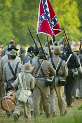 A battle re-enactment in Virginia.