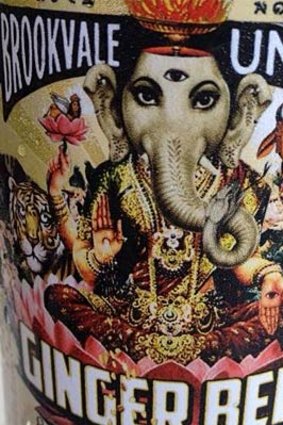 Offensive: Hindu deities on the alcoholic ginger beer label produced by a Sydney brewer.