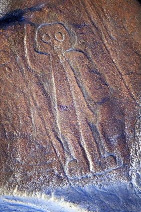 Aerial shot of Nazca Lines in Peru.