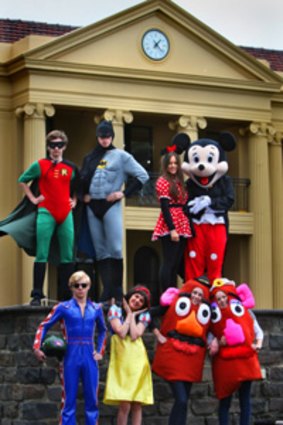 Ready for Wesley College’s costume day wind-up celebration are (from left, front) Bart Wildash, Avora Sands, Brooke Camov, Mikaela Peel and (rear) Ollie Rosa, Thomas Penberthy, Caroline Diamond and Spence Goucher.