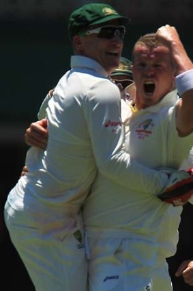 Caps off &#8230; Peter Siddle on his way to 100 Test scalps.
