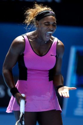 Serena Williams lets her frustration show after losing.