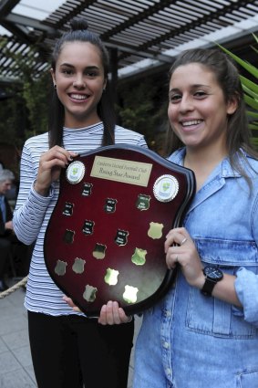 Emma Checker, left, and Julia De Angelis were joint winners of the rising star award.