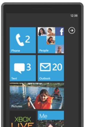 The Windows Phone 7 start screen.