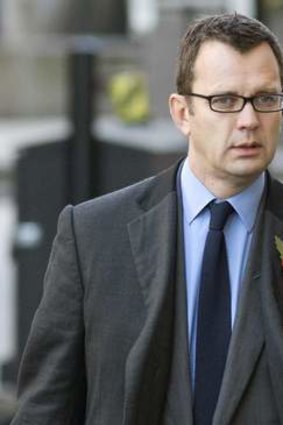 Former News of the World editor Andy Coulson arrives at the Old Bailey courthouse for the phone hacking trial.