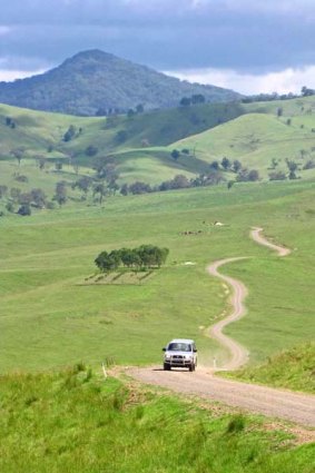 Road less travelled ... traversing rolling green hills.