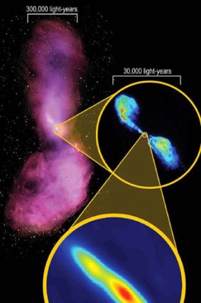 United telescopes bring faraway galaxy closer. Photo: CSIRO