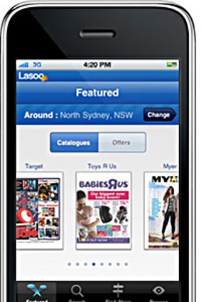 Keeping watch ... Lasoo's iPhone app shows offers from retailers.