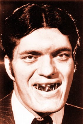 Dental plan: Kiel flashes his fangs as Jaws in 1977.