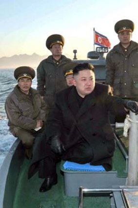 Maritime inspection: Kim Jong-un.
