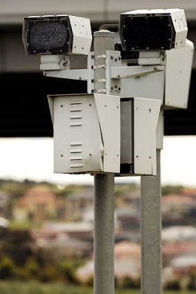 A fixed speed camera on the Hume Freeway.