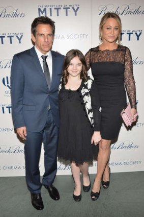 Stiller with his wife, Christine Taylor, and their daughter, Ella Olivia, at a screening of <i>The Secret Life of Walter Mitty</i> last year.