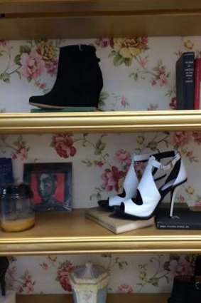 Stepping out: A shoe shop display that make use of old books.