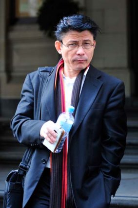 Juanito Estrella leaves Supreme court where he is the claimant in what is believed to be the state's first same-sex will dispute.