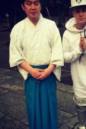 Justin Bieber at the Yasukuni Shrine.