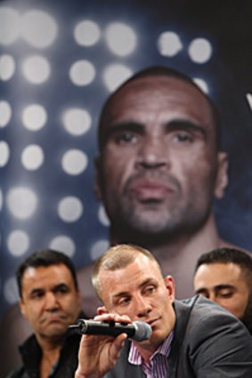 Anthony Mundine and Garth Wood announce their fight.
