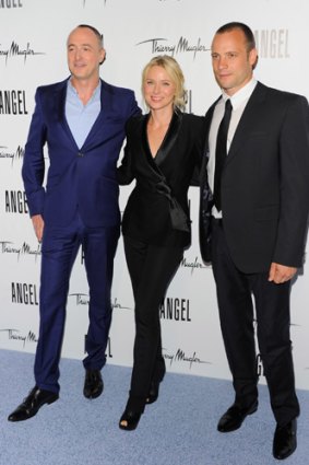 Clarins Fragrance Group president Joel Palix, actor Naomi Watts and Paralympian Oscar Pistorius at a Thierry Mugler fragrance launch last month.