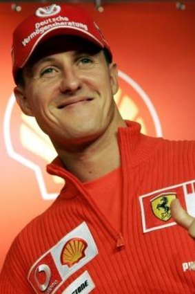 Michael Schumacher of Germany in 2006 representing Ferrari in Formula One.