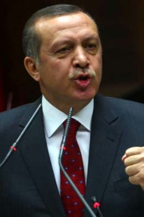 Outburst ... Turkey's Prime Minister Recep Tayyip Erdogan.