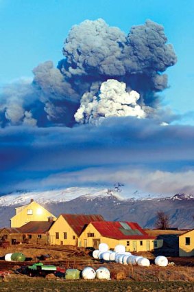 No sign of abating … the volcano in Iceland is spewing ash over Europe.
