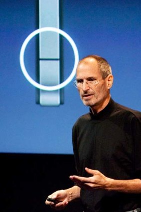 Steve Jobs, CEO of Apple Computer Inc., speaks during a press conference regarding the Apple iPhone 4 reception problems at the Apple headquarters.