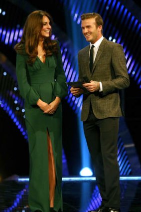 The Duchess of Cambridge chats with David Beckham during the BBC Sports Personality of the Year Awards 2012 in London.
