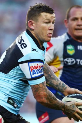 Injured: Todd Carney of the Cronulla Sharks.
