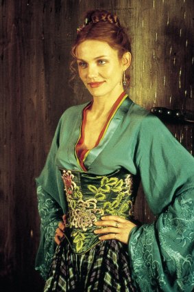 Cameron Diaz wears a costume designed by Sandy Powell in <I>Gangs of New York</i>.