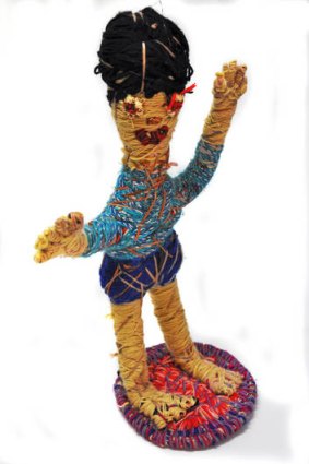 <i>Dancing Tjitji</i> by Jean Burke, a member of the Tjanpi Desert Weavers.