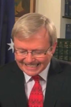 Furious ... Kevin Rudd in the video posted anonymously on YouTube.