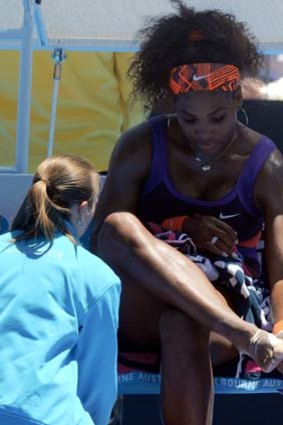 Injury watch ... Australian Open women's favourite  Serena Williams.
