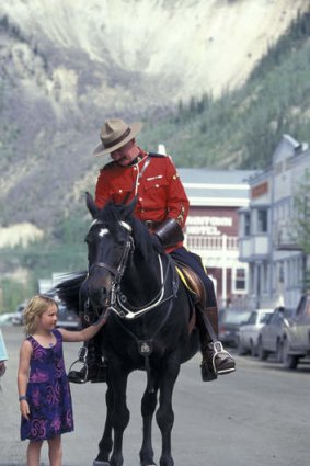 Mounties keep the peace in Dawson City.