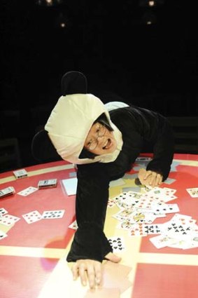 An actor playing the game dou di zhu.