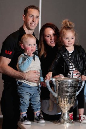 Family man: Nick Maxwell with wife Erin and children Archie and Milla on Wednesday.
