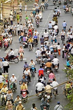 Chaotic ... Ho Chi Minh City's busy streets.