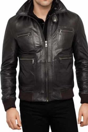 Lagerfeld leather jacket, $1150 from David Jones.